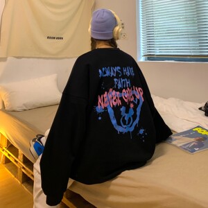 主推 情侣装秋季 涂鸦熊印花情侣卫衣上衣外套H664 P38控49 男类图片