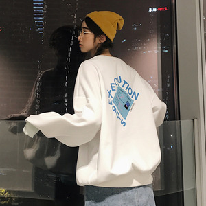 2021情侣装秋装 宽松印花情侣卫衣外套女 H378 P38 (男装类目）图片