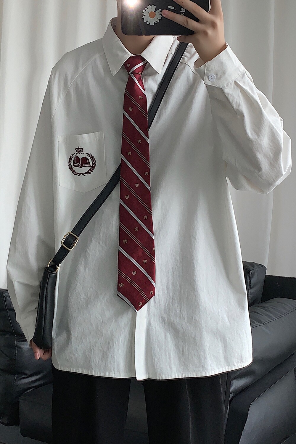 短句送领带DK/JK制服学院风衬衫大码港风插肩袖外套潮H530P55,男装衬衫,电商A341
