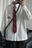 短句送领带DK/JK制服学院风衬衫大码港风插肩袖外套潮H530P55，男装衬衫，电商A341