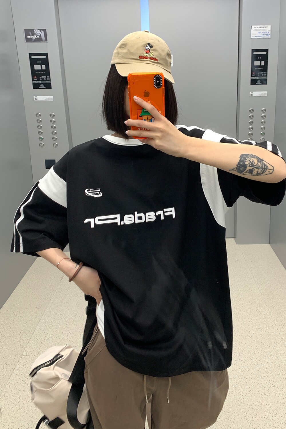 23中性美式复古撞色拼接运动情侣短袖宽松T恤印花上衣H842P38,男装T恤,电商A341