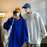 情侣装秋装钢印情侣卫衣假两件外套宽松上衣H759P65男，男装卫衣，电商A341