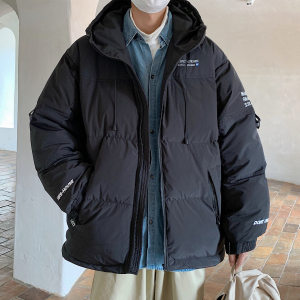 主推 美式撞色工装冲锋衣情侣棉服面包服连帽外套男H911 P138图片