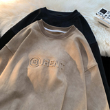 平铺秋装新品鹿皮绒钢印情侣卫衣宽松外套上衣H758P58男，男装卫衣，电商A341