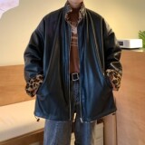 中性风冬装双面穿PU皮羊羔毛情侣棉衣加厚外套H689P118女类，女装棉衣/棉服，电商A341