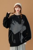 中性风潮卡通动漫圆领套头针织情侣毛衣H675P78女类，女装针织衫/毛衣，电商A341