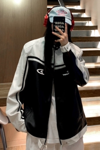 美式复古拼接pu机车服情侣加厚皮衣夹克棉衣外套男女H897 P118图片
