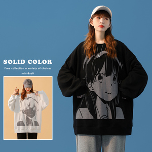 主推 中性风新品 潮卡通动漫圆领套头情侣卫衣 H651 P38 女类,女装卫衣/绒衫,电商A341