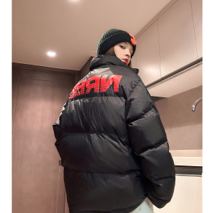 中性风 冬装潮设计感格子立领羽绒棉服情侣棉衣外套男H917 P118图片