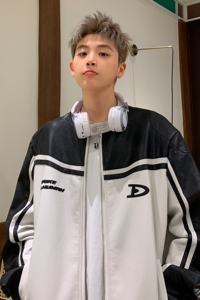 主推 美式复古拼接pu机车服情侣加厚皮衣夹克棉衣外套男H897 P118图片