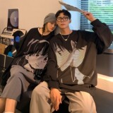 主推22情侣装新品潮卡通动漫圆领套头情侣卫衣H651P38女类，女装卫衣/绒衫，电商A341