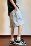 2023夏季新品美式重磅宽松五分裤运动印花短裤KH113P48控68，男装休闲裤，电商A341