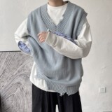 短句双层袖口拼接条纹假两件套头长袖卫衣外套H659P45控58，男装卫衣，电商A341
