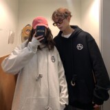 2022情侣装春装铁环长帽绳宽松情侣卫衣连帽外套H704P68女类，男装卫衣，电商A341