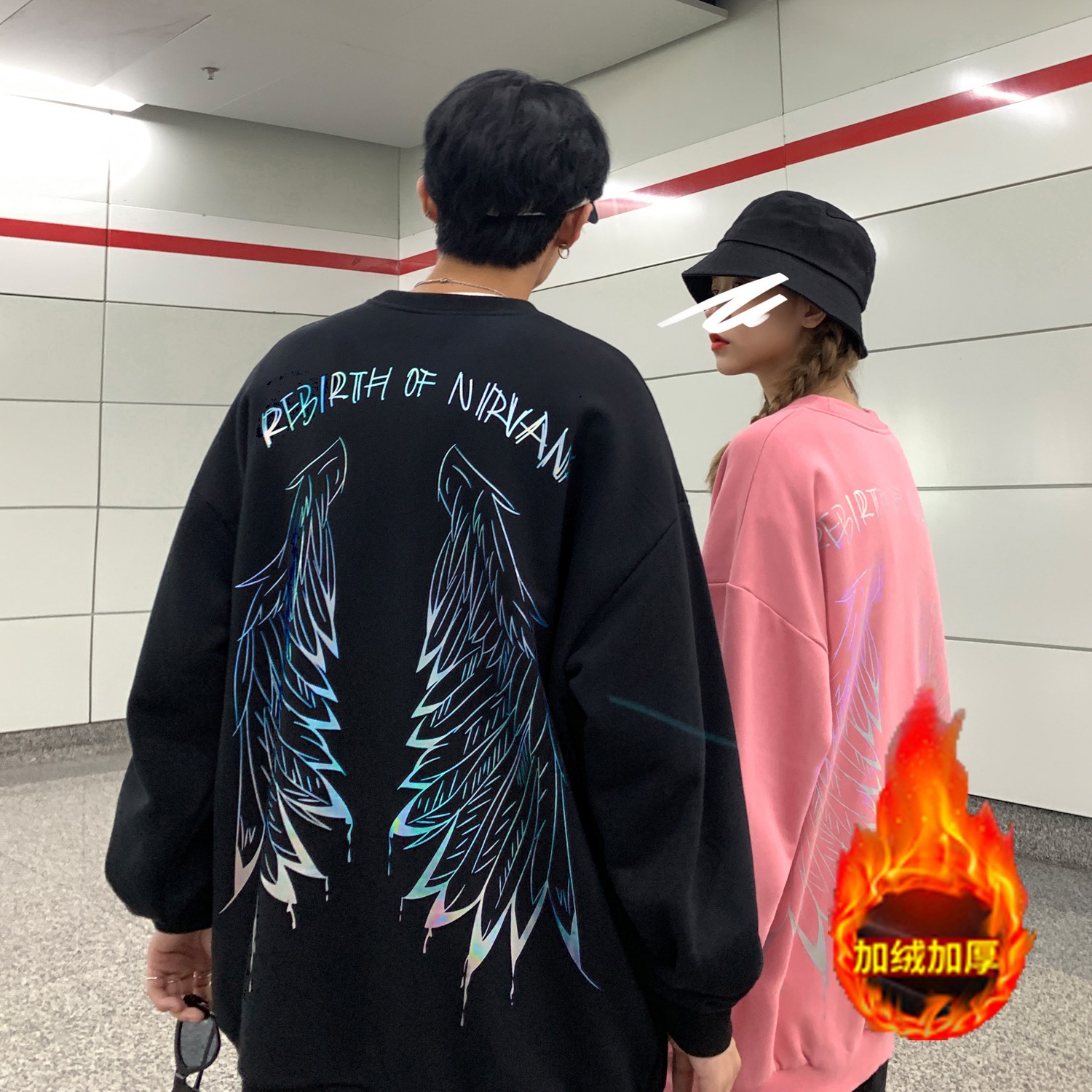 主推涅槃重生七彩烫金情侣卫衣加厚外套大码H551-1P45男类,男装卫衣,电商A341