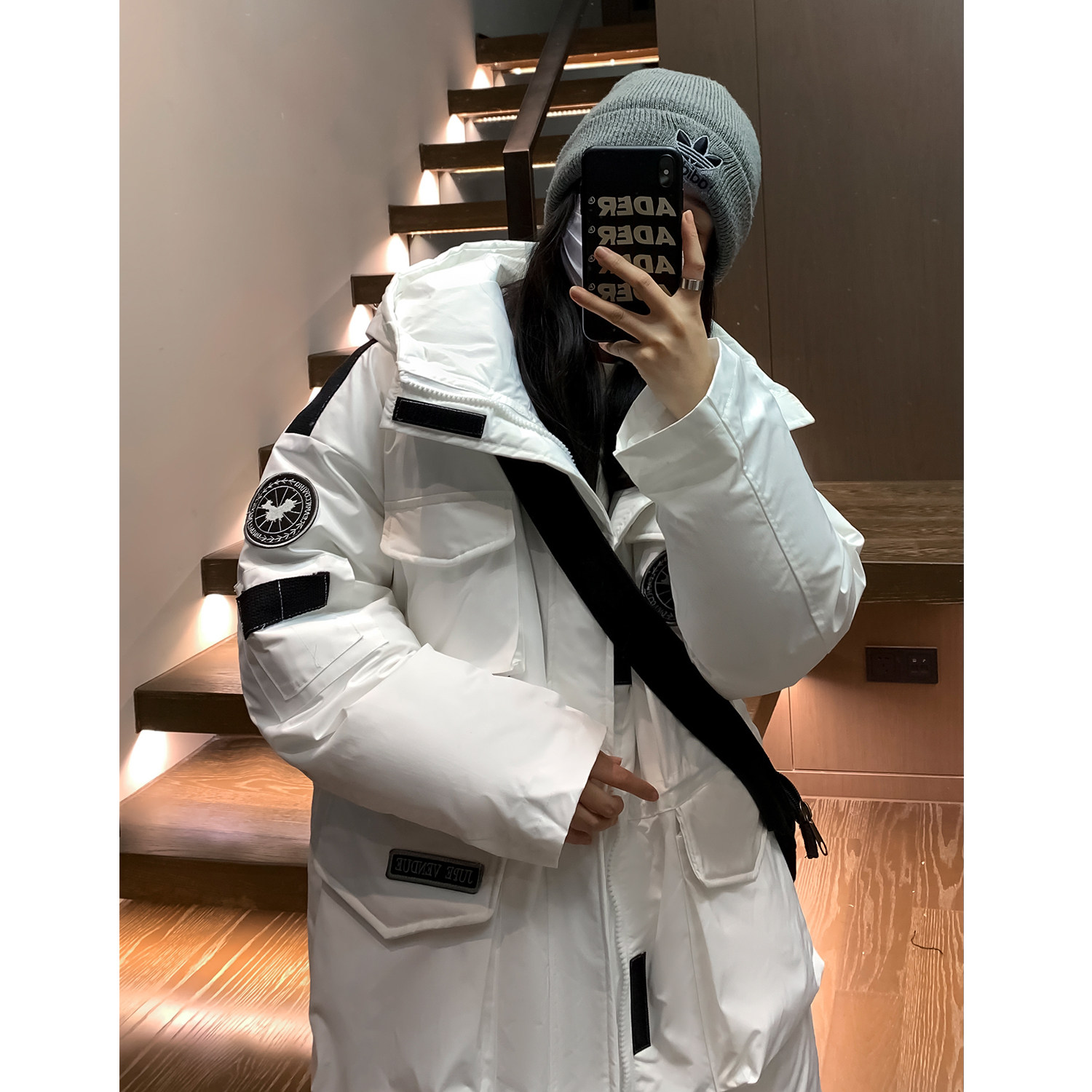 中性风冬装美式工装中长款棉服情侣连帽棉衣宽松外套男H915P168,男装棉衣,电商A341