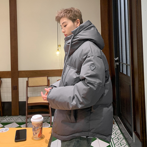 冬装 爱心美式潮牌加厚情侣连帽羽绒棉服外套面包服男H910 P138图片