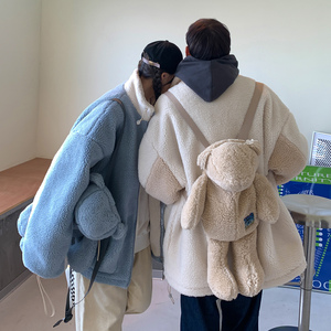 主推 情侣装冬装 羊羔毛加厚情侣棉衣 H693P118 配套熊H694 P35男图片