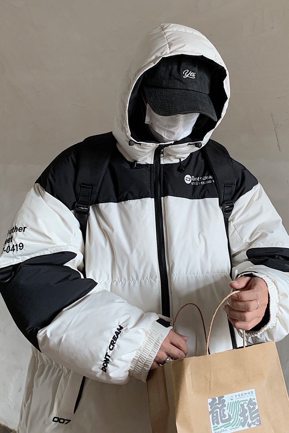 主推美式撞色工装冲锋衣情侣棉服面包服连帽外套男H911P138,男装棉衣,电商A341