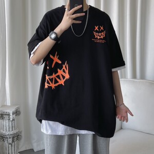 短句 2023夏装 小恶魔印花短袖T恤 H606 P35 男类图片