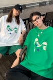 情侣装夏装潮牌印花情侣短袖T恤衫大码宽松H725P30女类，男装T恤，电商A341