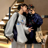 主推中性风复古球衣机车明线拼接印花情侣卫衣外套男女H875P58，男装卫衣，电商A341