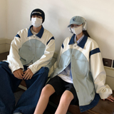 情侣装秋装设计高级小众牛仔外套拼接皮情侣夹克H755P108男，男装夹克，电商A341