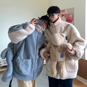 主推 情侣装冬装 羊羔毛加厚情侣棉衣 H693P118 配套熊H694 P35男图片