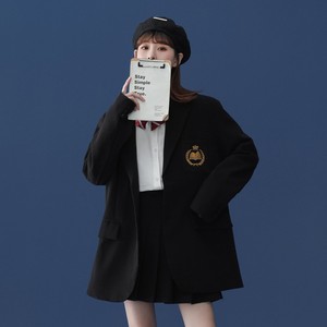中性风 JK服 刺绣情侣休闲西装 学院风西服外套女 H535 P95 女类图片