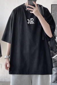 2022 港风大皂夏装 鹿皮绒印花短袖t恤宽松ins上衣 H731 P35 男图片