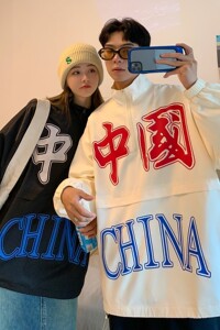 情侣装秋装 印花外套情侣夹克宽松上衣 H649 P88 女类控108图片