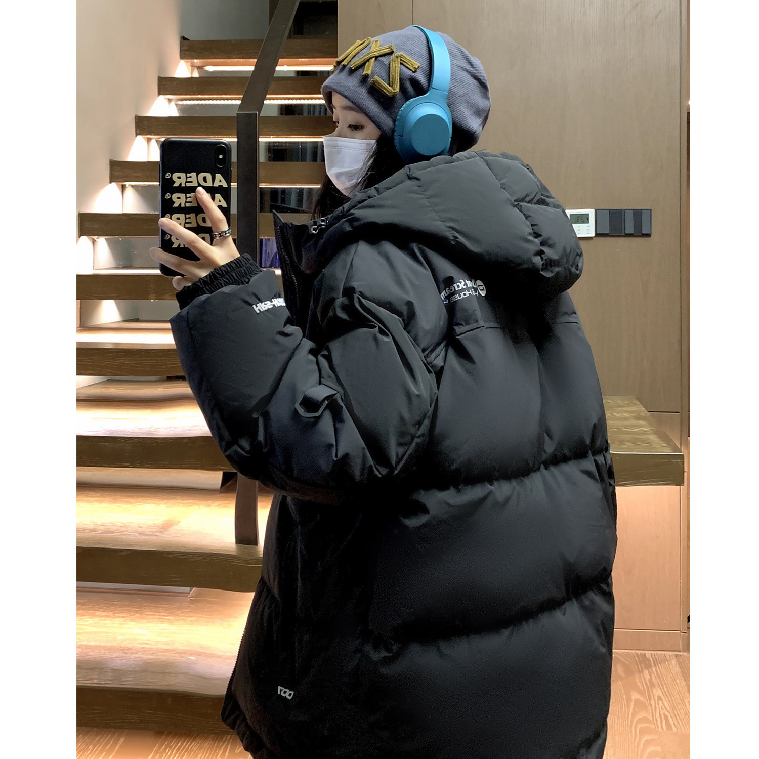 主推美式撞色工装冲锋衣情侣棉服面包服连帽外套男女H911P138,男装棉衣,电商A341