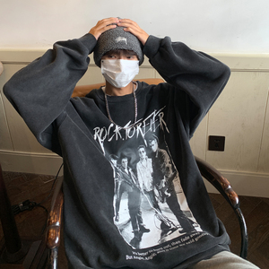 秋装新品 水洗做旧美式情侣卫衣大码外套 上衣 H764 P65 男类图片
