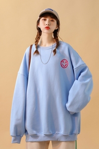 中性风 21秋装新品 笑脸印花字母卫衣情侣外套 H658 P38 女类图片