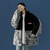 中性风冬装迷彩羊羔毛拼接情侣棉服ins外套宽松H593P118男类，男装棉衣，电商A341