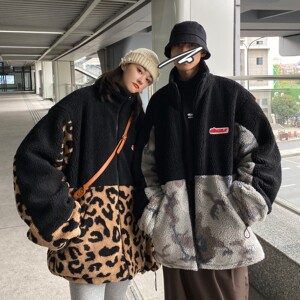 冬装新品 羊羔毛拼接情侣棉服ins外套宽松 H593 P118 女类图片
