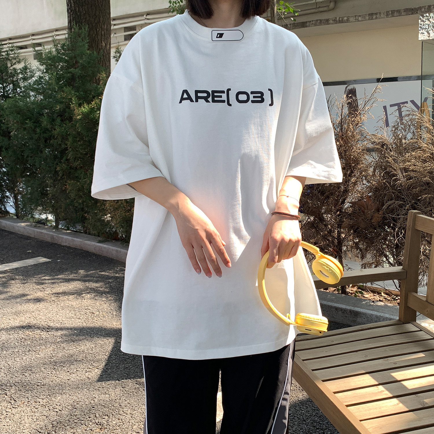 2023新品潮宽松大码机车风印花情侣短袖短袖T恤衫上衣H836P35,男装T恤,电商A341