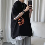 短句2023夏装小恶魔印花短袖T恤H606P35男类，男装T恤，电商A341