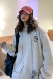 港风春装潮铁环长帽绳宽松情侣卫衣连帽外套H704P68女类，男装卫衣，电商A341