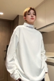 中性风德绒打底衫半高领加厚内搭绣花情侣卫衣男女H906特批P25，男装卫衣，电商A341