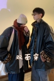 情侣装冬装双面穿PU皮羊羔毛情侣棉衣加厚外套H689P118男类，男装棉衣，电商A341