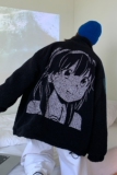 中性风冬装羊羔毛印花卡通动漫情侣棉衣加厚外套H685P118女类，女装棉衣/棉服，电商A341