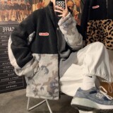 冬装新品羊羔毛棉衣拼接情侣加厚棉服ins外套宽松H593P118女类，女装棉衣/棉服，电商A341