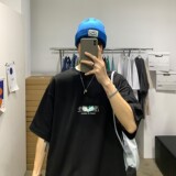 主推情侣装涅槃重生七彩烫金情侣短袖T恤大码衫H525P35男类，男装T恤，电商A341