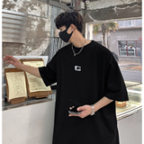 直播有280克美式复古重磅印花短袖T恤衫潮牌大码男H832P28，男装T恤，电商A341