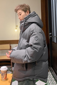 冬装 爱心美式潮牌加厚情侣连帽羽绒棉服外套面包服男H910 P138图片