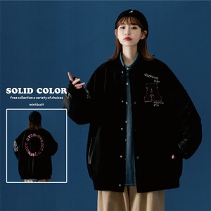 中性风 宽松新款PU皮拼接呢料棒球服 情侣外套 H572 P118男类图片