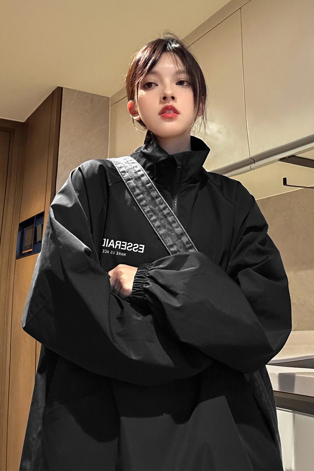 中性风冲锋衣骑行服半开领立领夹克户外机能风外套男女H872P78,男装夹克,电商A341