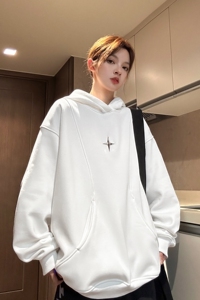 主推中性风 美式复古加绒加厚情侣卫衣拼接外套上衣男女H905 P78图片