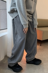 2022港风秋装新款抽绳宽松型肥老裤松紧中性休闲裤 男女 KH01P58图片